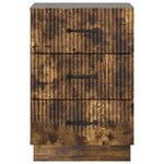 vidaXL Cabinet de chevet avec tiroir Chêne fumé 43 x 41 x 63 5 cm