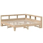 vidaXL Lit bibliothèque sans matelas 200x200 cm bois massif de pin