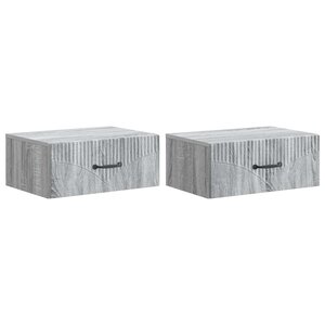 vidaXL Cabinet de chevet mural 2 Pièces Sonoma gris 49 x 34 5 x 20 cm