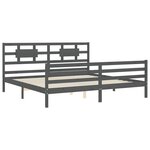 vidaXL Cadre de lit sans matelas gris 200x200 cm bois massif