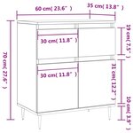 vidaXL Buffet Chêne fumé 60x35x70 cm Bois d'ingénierie