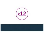vidaXL Panneaux muraux 12 Pièces Bleu 90x15 cm Velours 1 62 m²