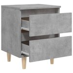 vidaXL Tables de chevet pieds en pin 2 Pièces gris béton 40x35x50 cm