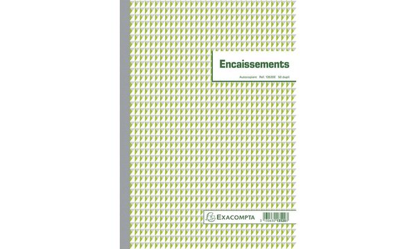 Manifold Encaissements 29 7x21cm 50 feuillets dupli autocopiants EXACOMPTA