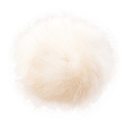 Pompon fausse fourrure blanche