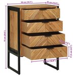 vidaXL Buffet Marron 50 x 35 x 75 cm Bois d'acacia massif