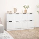 vidaXL Buffets 2 Pièces blanc 60x30x70 cm Bois d'ingénierie