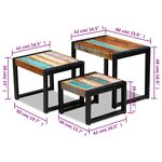 vidaXL Tables gigognes 3 Pièces Bois de récupération massif