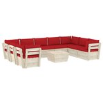 Salon de jardin meuble d'extérieur ensemble de mobilier palette 10 pièces avec coussins épicéa imprégné 02_0018339