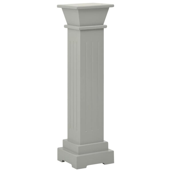 vidaXL Support pilier classique carré pour plantes Gris 17x17x66cm MDF