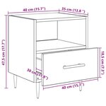 vidaXL Table de chevet avec tiroir 2 Pièces Marron 40 x 35 x 47.5 cm