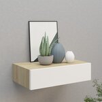 vidaXL Étagère à tiroir murale chêne et blanc 40x23 5x10 cm MDF