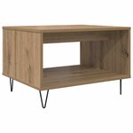 vidaXL Table basse chêne artisanal 60 x 50 x 40 cm Bois d'ingénierie
