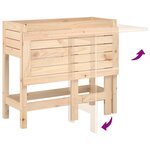 vidaXL Jardinière avec dessus de table pliable bois de pin massif