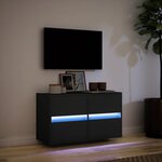 vidaXL Meuble TV mural avec lumières LED noir 80x31x45 cm