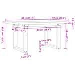 vidaXL Table basse cadre en O 80x50x40 5cm bois de pin massif et acier