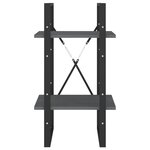 vidaXL Bibliothèque à 2 niveaux Gris 40x30x70 cm Bois de pin massif