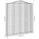 vidaXL Paniers à gabions arqués 5 Pièces 200x30x220/240 cm fer galvanisé