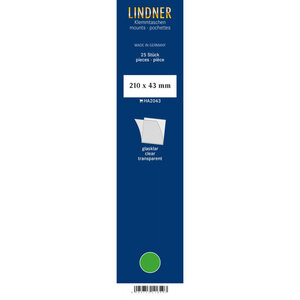 Bandes simple soudure 210 x 43 mm pour timbres-poste. Fond - Transparent