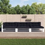 vidaXL Coussins de palette lot de 7 noir motif de carreaux tissu