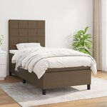 vidaXL Sommier à lattes de lit avec matelas Marron foncé 90x190 cm