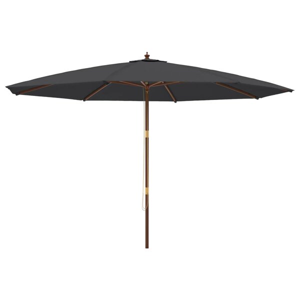 vidaXL Parasol de jardin avec mât en bois noir 400x273 cm