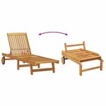 vidaXL Transat 1-personne Marron 63 x 199 x 85cm Bois d'acacia massif