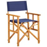 vidaXL Chaises de metteur en scène 2 Pièces Bois massif d'acacia Bleu