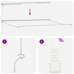 vidaXL Auvent Rétractable Blanc 500 × 300 cm Tissu et Métal