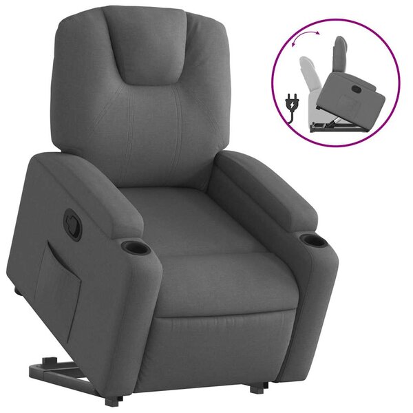 vidaXL Fauteuil inclinable Gris foncé Tissu