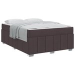 vidaXL Cadre de lit avec matelas Marron foncé 140 x 200 cm tissu