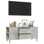 vidaXL Meuble TV Gris béton 102x44 5x50 cm Bois d'ingénierie