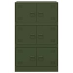 vidaXL Buffet vert olive 67x39x107 cm acier