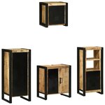 vidaXL Ensemble de mobilier de salle de bain avec étagère 4 Pièces