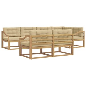 vidaXL Ensemble de canapés d'extérieur 6 pc Blanc et Beige Polyester