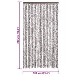 vidaXL Rideau anti-mouches marron et beige 100x230 cm chenille