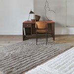 Tapis gris en laine avec reliefs ondulés - 170 x 240 cm