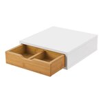 Organisateur de bureau MDF 9 x 30 x 31 cm blanc effet bambou 03_0006353