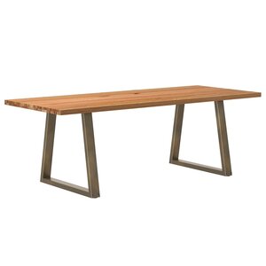vidaXL Table à manger marron clair bois de chêne massif rectangulaire