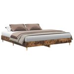 vidaXL Cadre de lit sans matelas chêne fumé 200x200 cm bois ingénierie