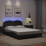 vidaXL Cadre de lit avec LED sans matelas noir 120x200 cm