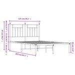 vidaXL Cadre de lit métal sans matelas et tête de lit blanc 120x200 cm
