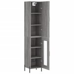 vidaXL Buffet haut Sonoma gris 34 5x34x180 cm Bois d'ingénierie
