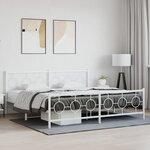 vidaXL Cadre de lit métal sans matelas et pied de lit blanc 200x200 cm