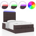 vidaXL Cadre de lit ottoman avec matelas marron foncé 120x200 cm tissu