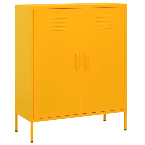 vidaXL Armoire de rangement Jaune moutarde 80x35x101 5 cm Acier