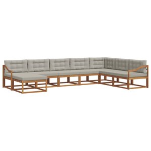 vidaXL Ensemble de canapés d'extérieur 8 Pièces Gris Naturel et Clair