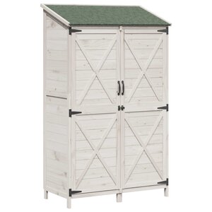 vidaXL Abri de jardin Blanc 106 x 56 x 176 5 cm Bois de Sapin Massif