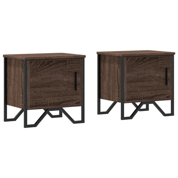 vidaXL Tables de chevet 2Pièces chêne marron 40x30x40cm bois d'ingénierie