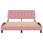 vidaXL Cadre de lit avec LED sans matelas Hanko rose 120x200 cm velours